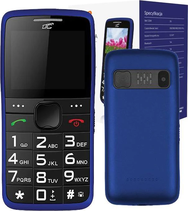 Mobilusis telefonas Maxcom TELEFONAS GSM MOB20 TELEFONAS DLA SENIORA 2G/CAM/BT/900mAh Mėlynas LTC