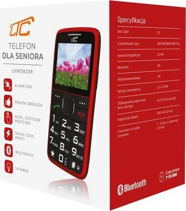 Mobilusis telefonas Maxcom MOB20 raudona-juoda