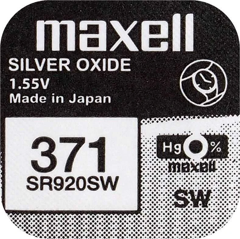 Sidabro oksido baterija 371 SR920SW AG6 Maxell skirta laikrodžiams