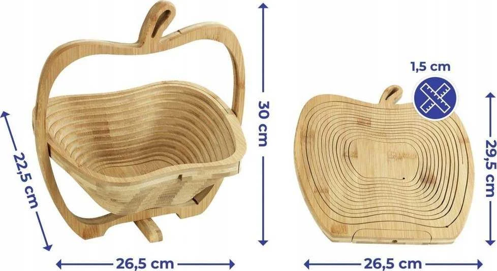 Maximex Bamboo Vaisių krepšelis, Ø 22,5 x 30 cm, bambukas