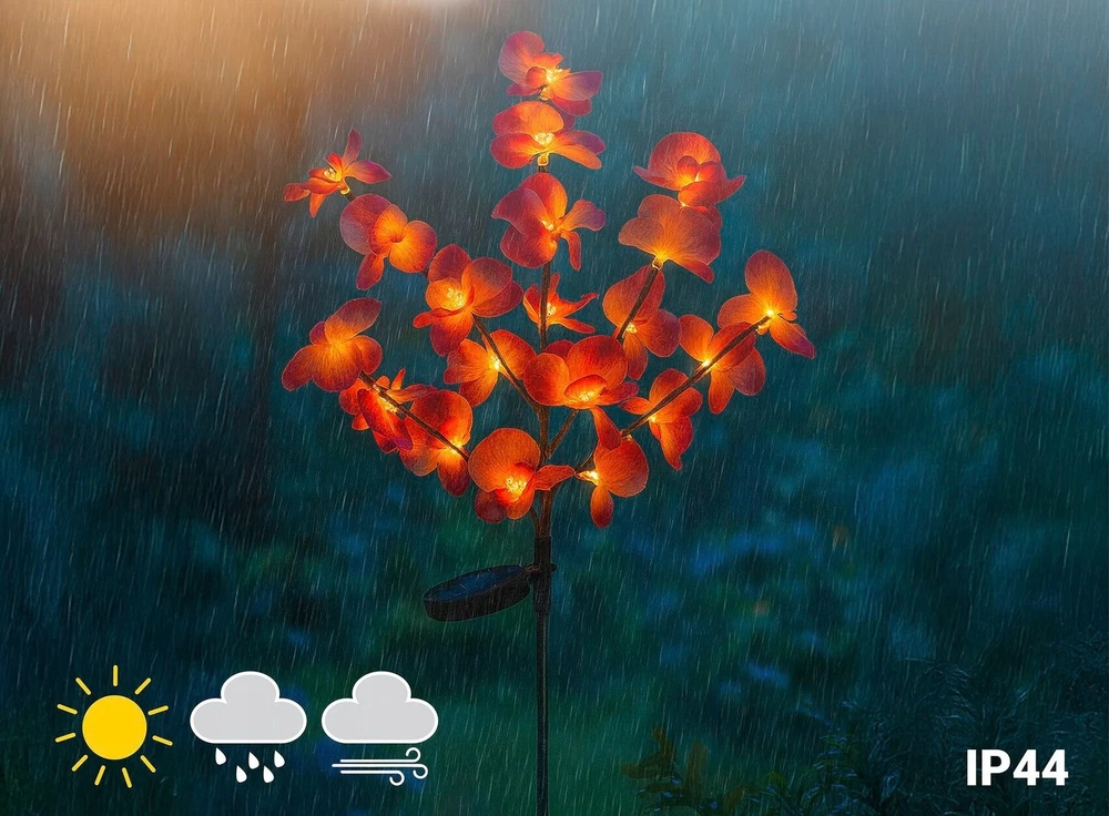 Maximex PIECES Saulės energija varomi sodo šviestuvai, LED orchidėjos, 2 dalių rinkinys, 75 cm