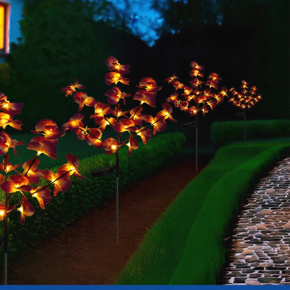 Maximex PIECES Saulės energija varomi sodo šviestuvai, LED orchidėjos, 2 dalių rinkinys, 75 cm