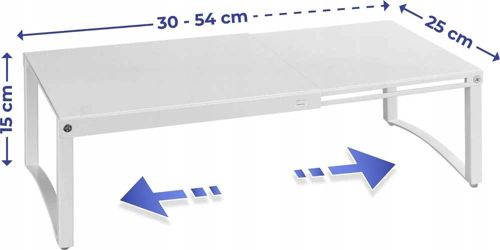 Maximex Easy Virtuvinės spintelės lentyna ant kojelių, metalinis užpildas patogiam laikymui - reguliuojamas plotis, 30-54 x 25 x 15 cm