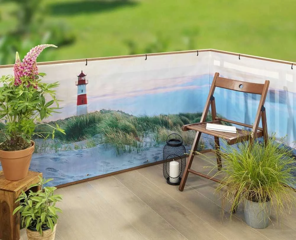 Maximex Balkono užvalkalas su paplūdimio raštu, 5 m x 85 cm