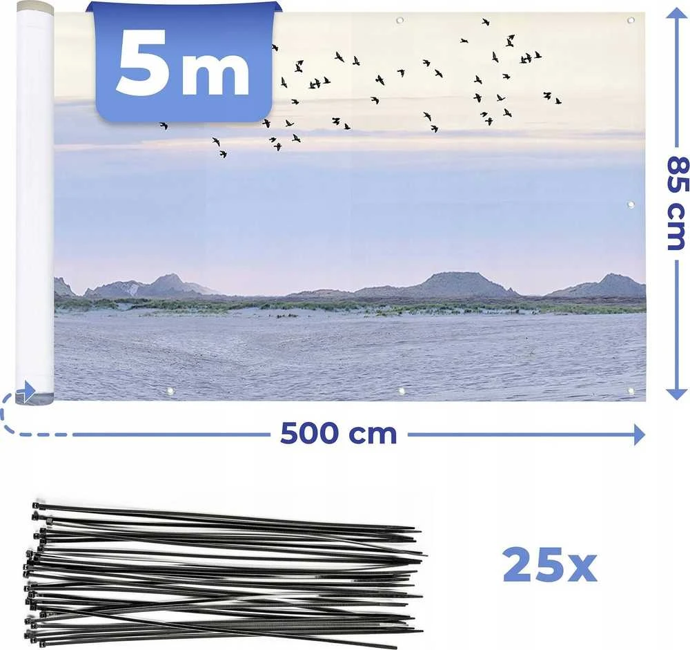 Maximex Balkono užvalkalas su paplūdimio raštu, 5 m x 85 cm
