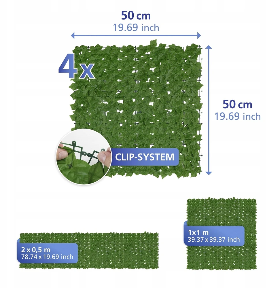 Maximex Garden screen artificial ivy, UV resistant, 3 x 1 m