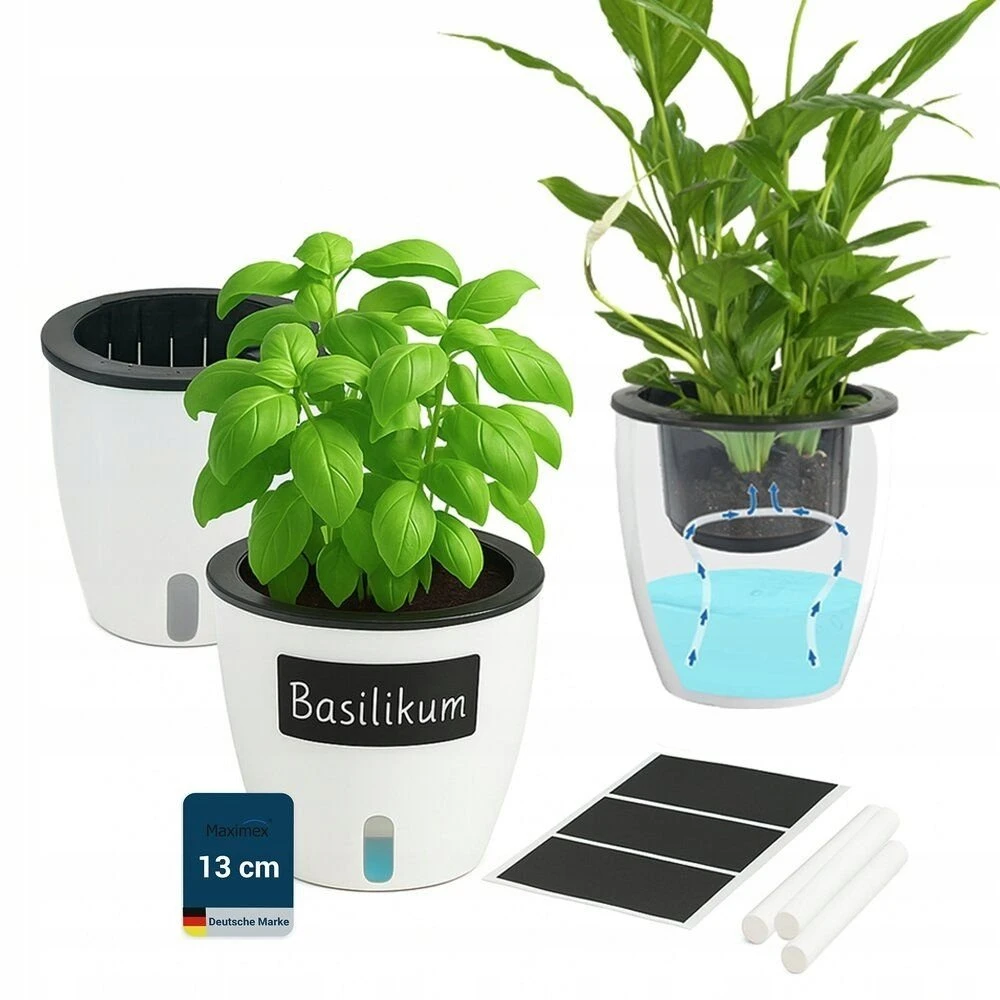 Maximex Trijų vazonų su laistymo sistema rinkinys, Ø 13 cm