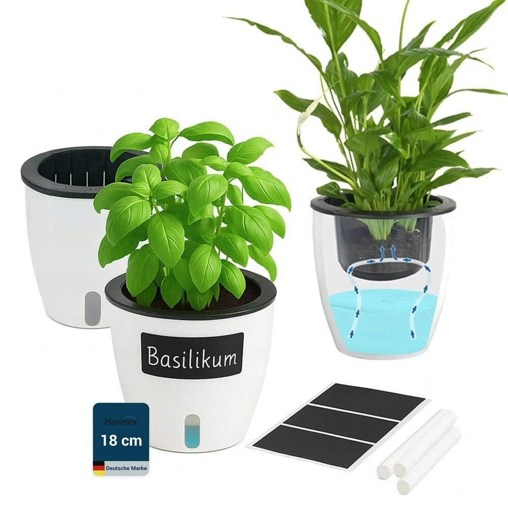 Maximex Trijų vazonų su laistymo sistema rinkinys, Ø 18 cm