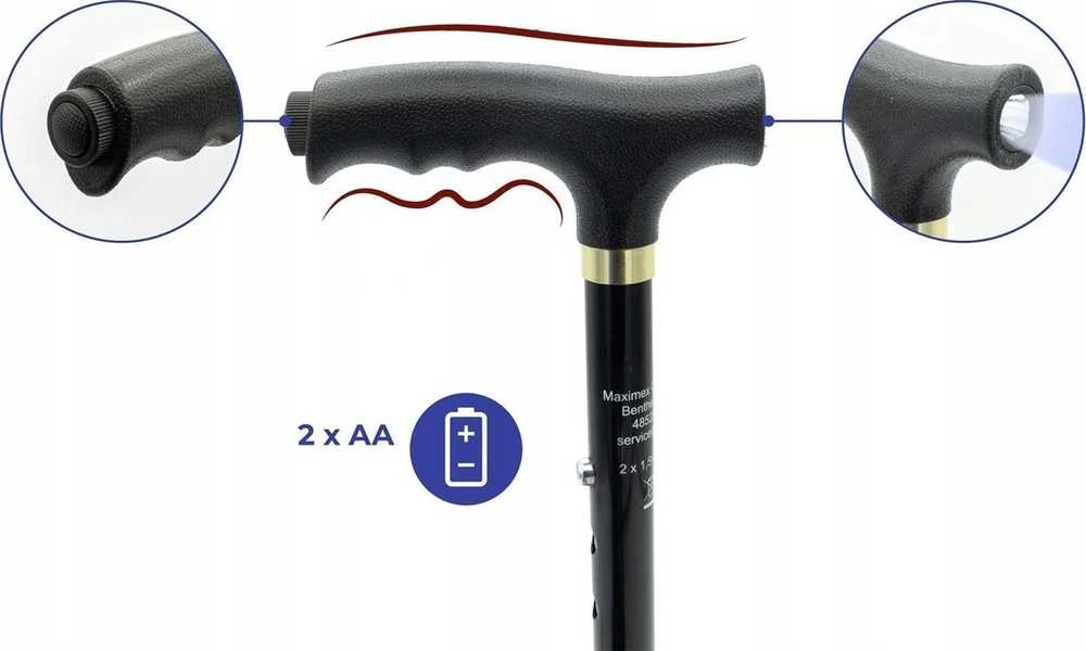 Maximex Sulankstoma aliuminio lazda, reguliuojamas aukštis ir LED