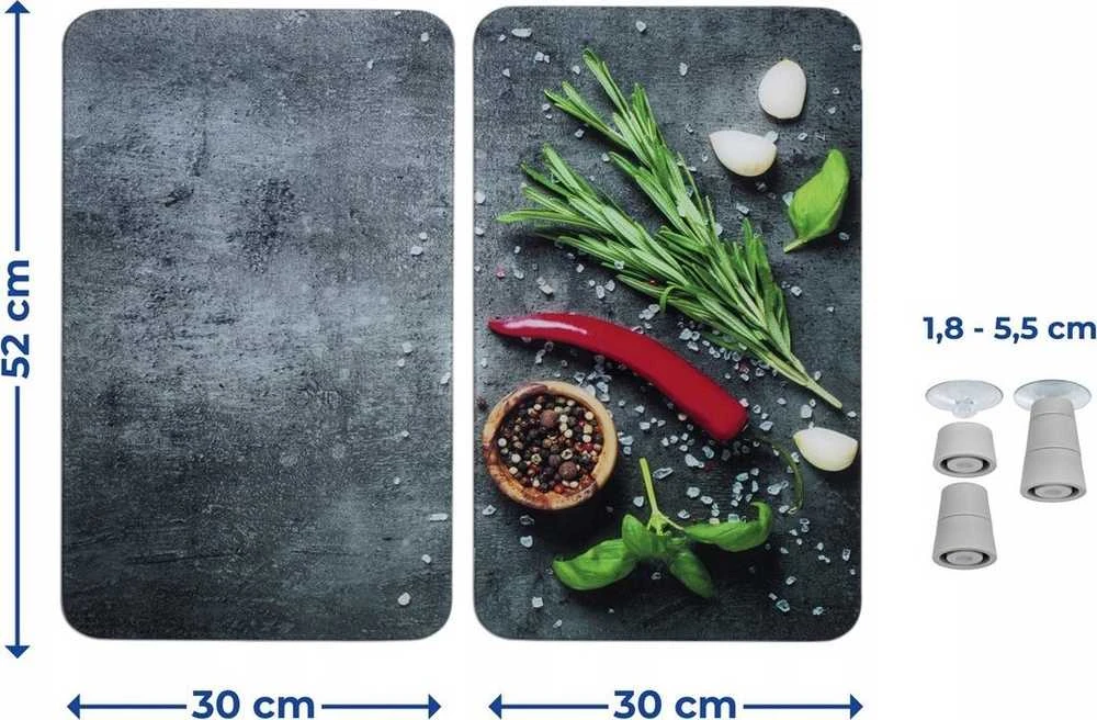 Maximex PIECES Stiklinės apsauginės plokštelės krosnelei ROSEMARY, 2 vnt