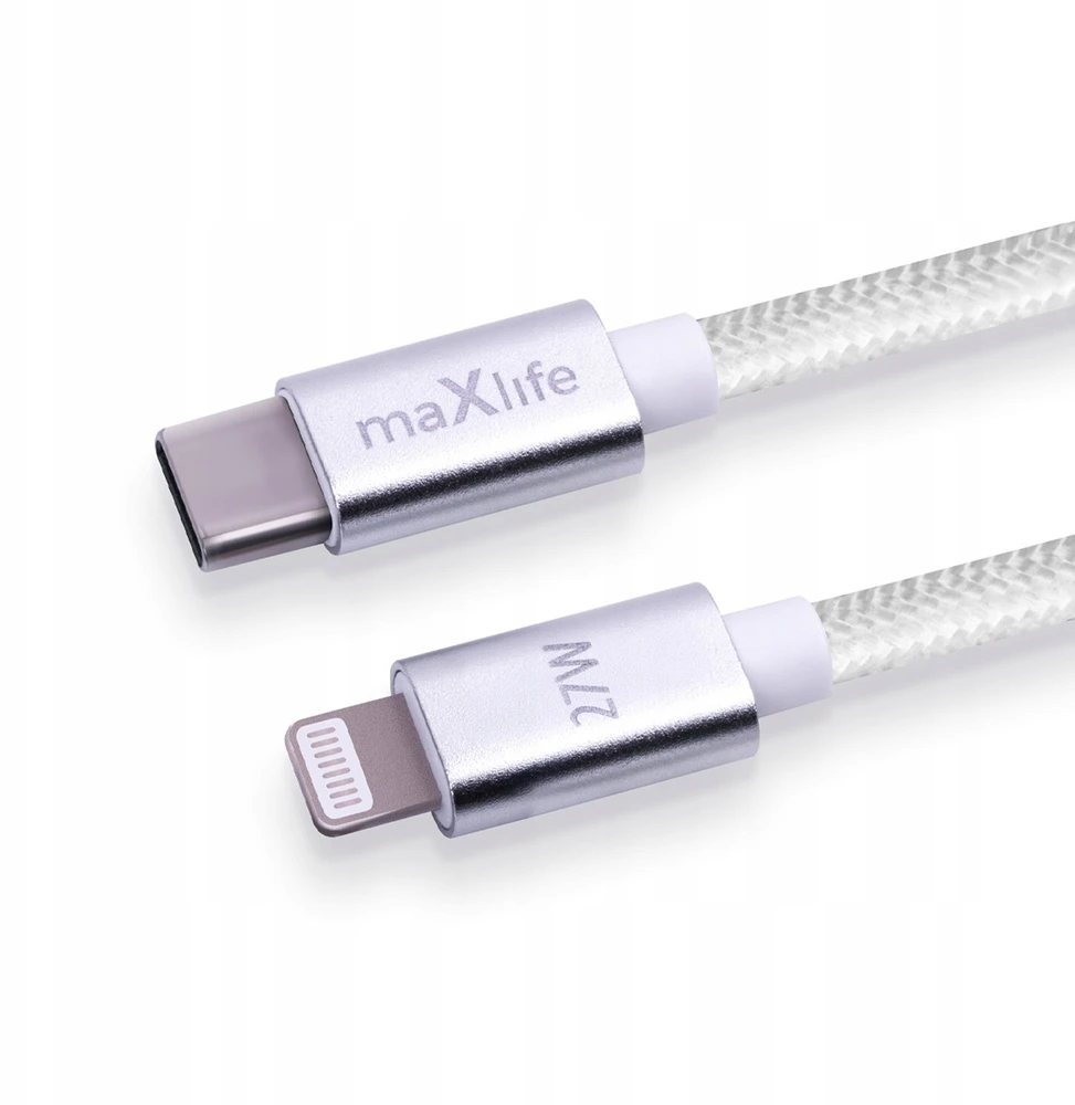 Maxlife MXUC-12 laidas USB-C – Lightning 1,0 m 27W baltas