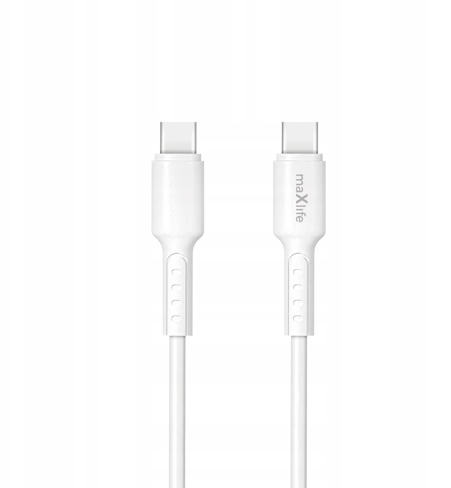 Maxlife MXUC-13 USB-C – USB-C laidas, 1,0 m, 60 W, baltas