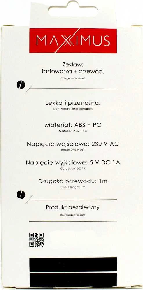 SIENINIS ĮKROVIKLIS MAXXIMUS HANDY 1A + MICRO USB