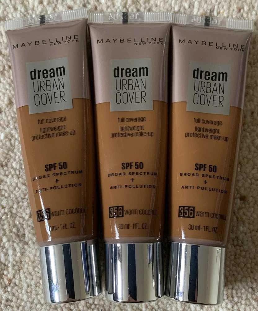 „Maybelline Dream Urban Cover Full Cover Kreminis“ makiažo pagrindas, 356 „Warm Coconut“ SPF 50, 30 ml