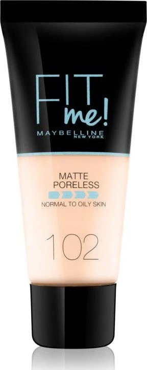 Maybelline Fit Me Matte & Poreless 102 Fair Ivory Vamzdelis Skystis 30 ml