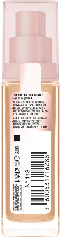 „Maybelline Lifter Plump y Glow“ makiažo pagrindas 118, 30 ml
