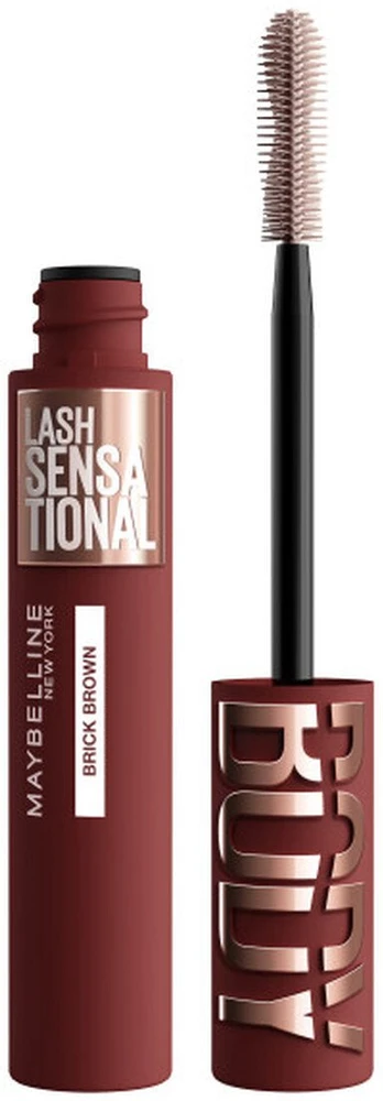 „Maybelline Body Lash Sensational“ blakstienų tušas, 9,75 ml, plytų ruda spalva