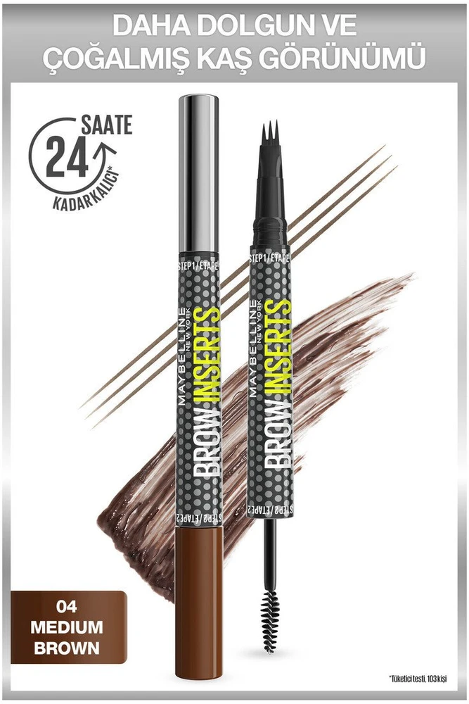 „Maybelline“ antakių įdėklas, vidutinio rudumo, 1 U