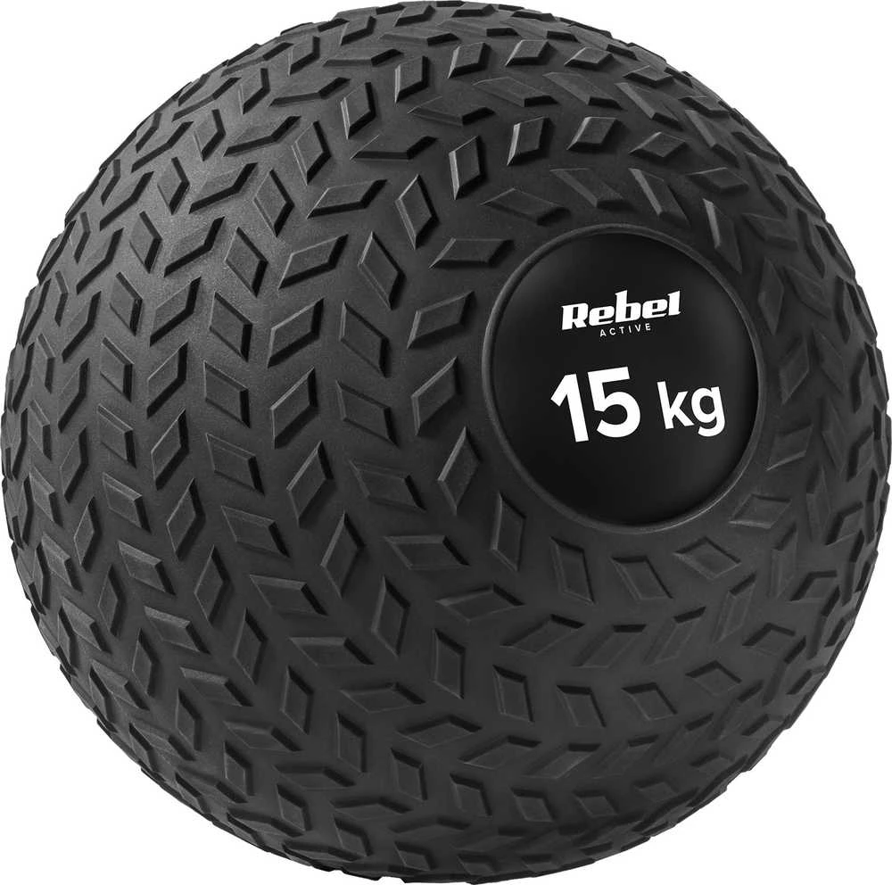 Mała Mažas medicininis kamuolys reabilitaciniams pratimams Slam Ball 23 cm 15 kg, REBEL ACTIVE