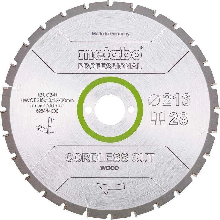 Pjovimo diskas medienai Metabo 628444000; 216x30 mm; Z28