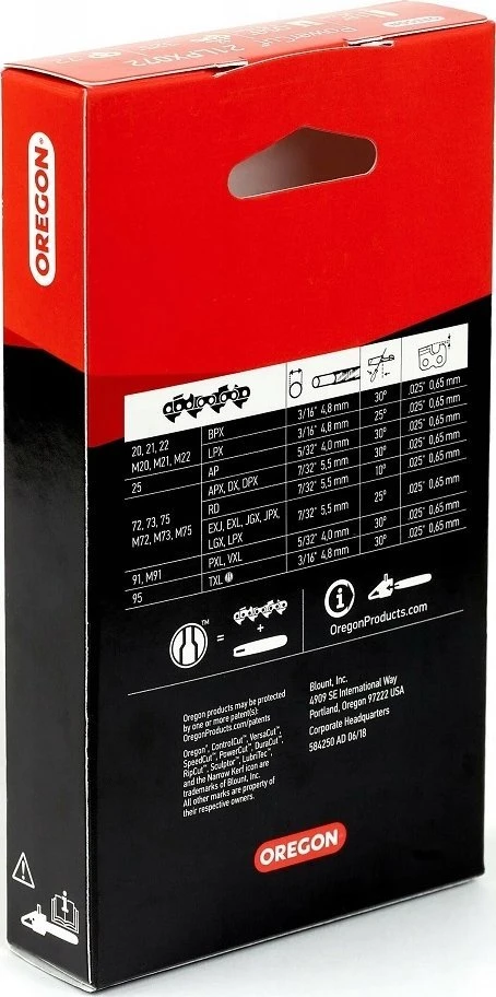 NAC Pjūklo grandinė Oregon 21LPX - PowerCut; 18''; 45 cm; .325''; 72; 1,5 mm