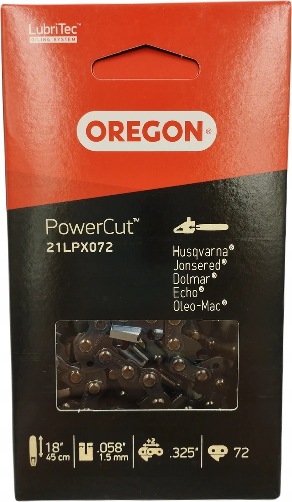 NAC Pjūklo grandinė Oregon 21LPX - PowerCut; 18''; 45 cm; .325''; 72; 1,5 mm