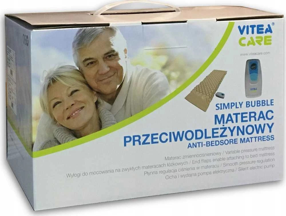 Vitea Care Antidekubitinė Čiužinys - Elektrinis Siurblys Vienvietis 120kg rusvai gelsvas