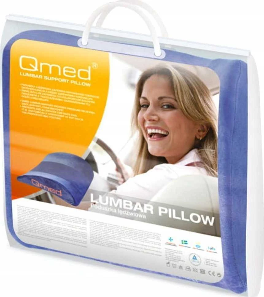 MDH Ergonominė Pagalvėlė - Qmed Juosmens Atrama 400x330x120mm PU Medvilnė Poliesteris