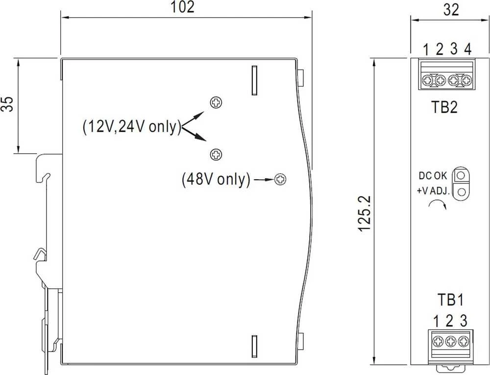 IMPULSINIS MAITINTUVAS EDR-75-24 MEAN WELL