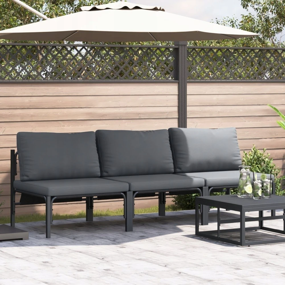 Lauko Baldai 3 Vienetas Antracitas 80 x 80 x 71 cm Plienas