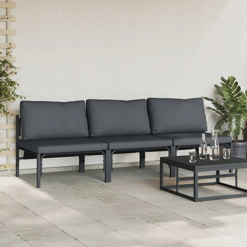 Lauko Baldai 3 Vienetas Antracitas 80 x 80 x 71 cm Plienas