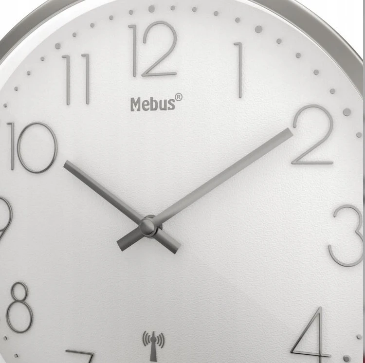 Mebus Mebus 19776 radio sieninis laikrodis Sidabrinis/baltas