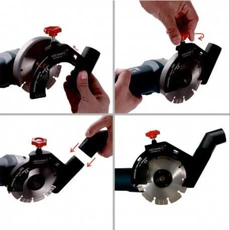 Pjovimo dulkių nusiurbimo priedas Mechanic AirDuster V2.0 115-125mm kampiniam šlifuokliui