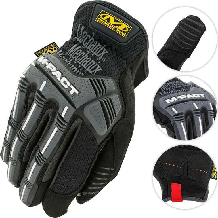 Mechanix Wear Pirštinės Mechanix M-Pact® Open Cuff M dydis. Rauktas rankogalis, TrekDry®, sintetinė oda, delno, krumplių, Armortex®, pirštų apsauga, C30® apsauga nuo vibracijos