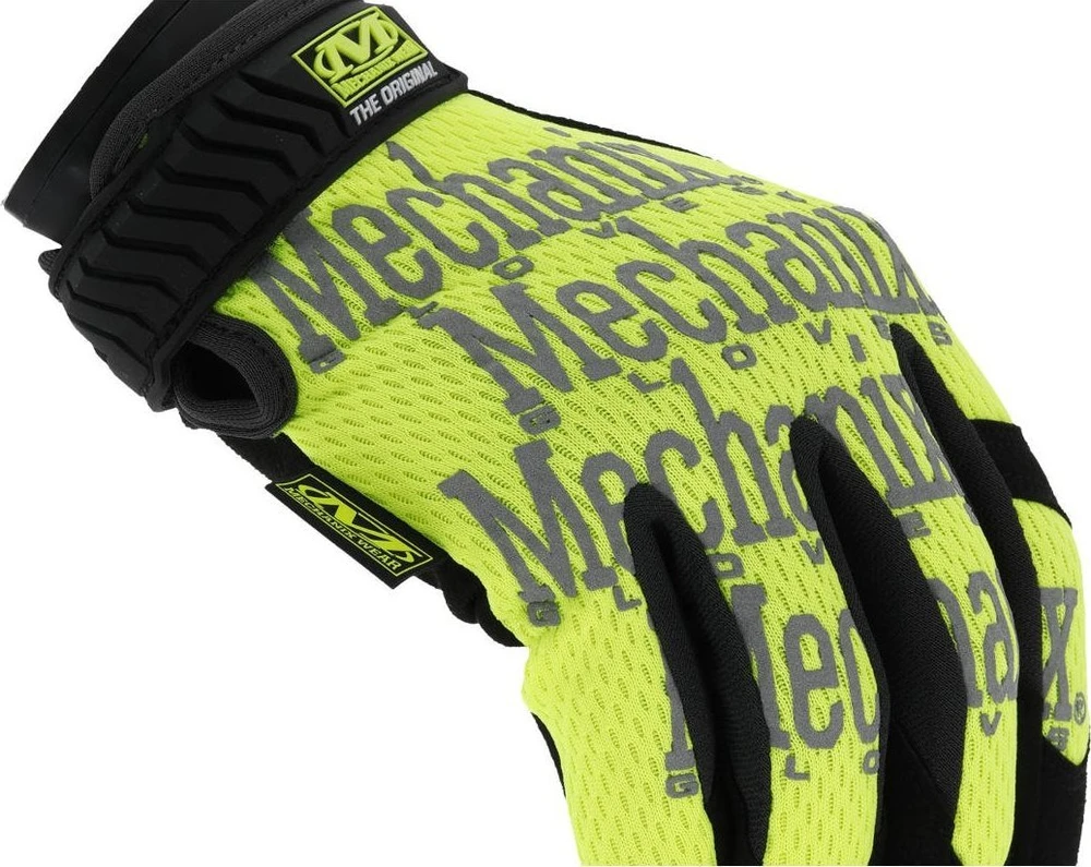 Mechanix Wear Pirštinės MECHANIX ORIGINAL HI-VIZ geltonos XL dydis. Velcro, dirbtinė oda, TrekDry®, šviesą atspindintys užrašai