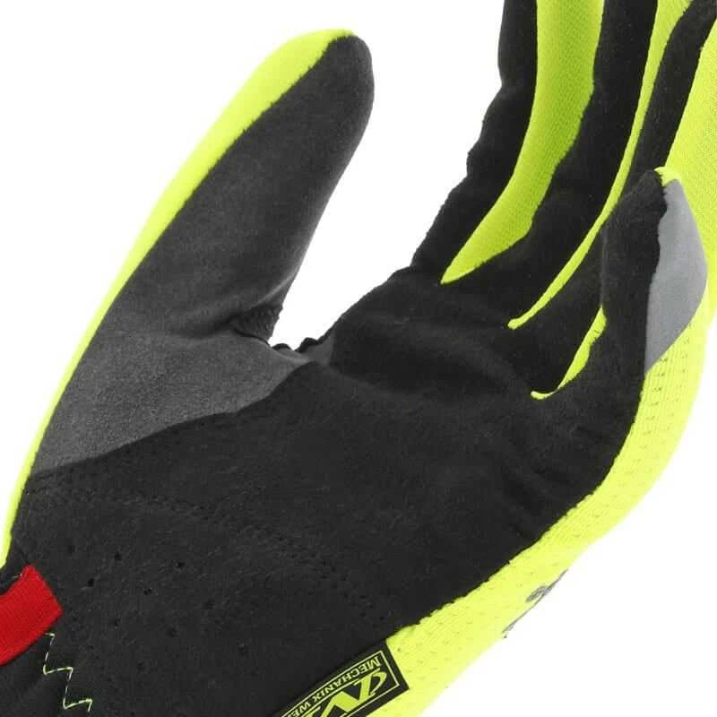 Mechanix Wear PirštinėsFastFit® HiViz geltonos 9/M dydis. Rauktas rankogalis, dirbtinė oda, TrekDry®, šviesą atspindintys užrašai
