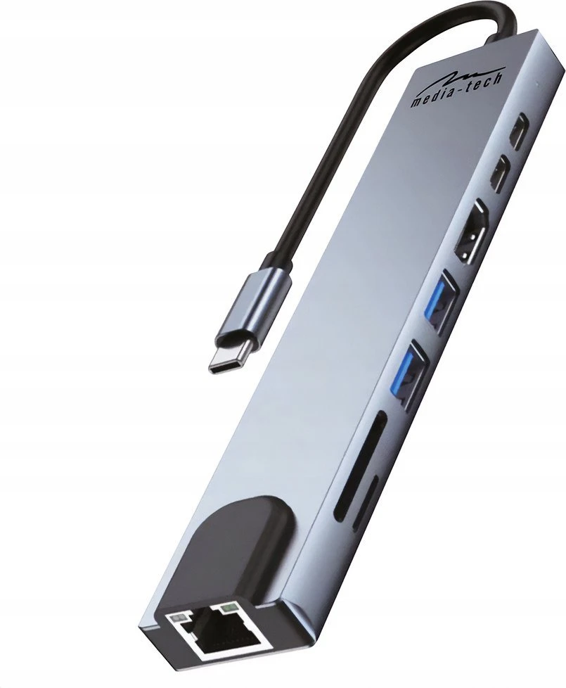 Media-Tech MEDIA-TECH HUB USB 8 IN 1 GIGA LAN HUB MT5046