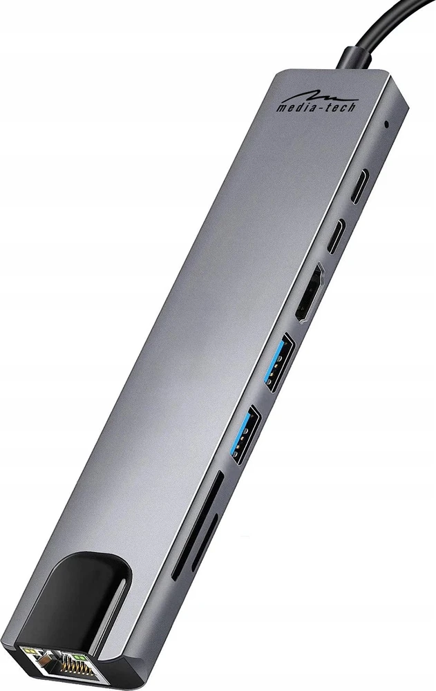 Media-Tech MEDIA-TECH HUB USB 8 IN 1 GIGA LAN HUB MT5046