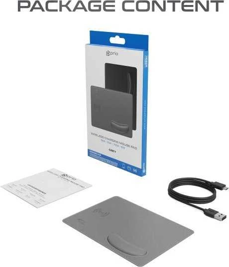 „Media-Tech Prio“ greito įkrovimo belaidis pelės kilimėlis, 15 W (USB-C)