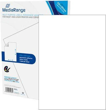MediaRange Etykiety balta 210x297mm 50 vnt (MRINK140)