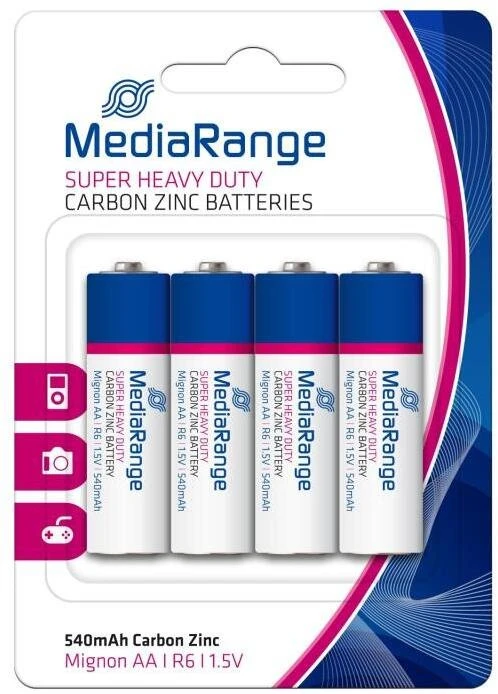 MediaRange anglies-cinko baterijos AA 1.5V/4 vnt. (MRBAT144)