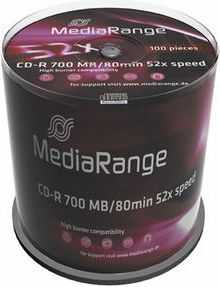 MEDIARANGE MR204 - 52x - CD-R - 700 MB - Cakebox - 100 vnt.