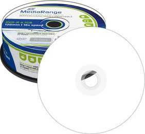 MediaRange MRPL612, DVD-R, 120 mm, Galima spausdinti, Cakebox, 25 vnt., 4,7 GB