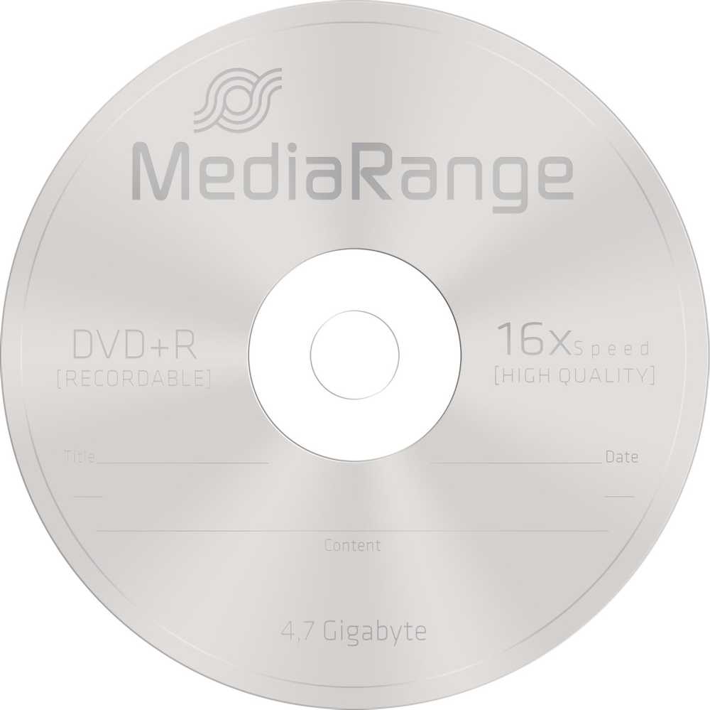 MediaRange DVD+R 4.7GB 5vnt Pack 16x Slimcase