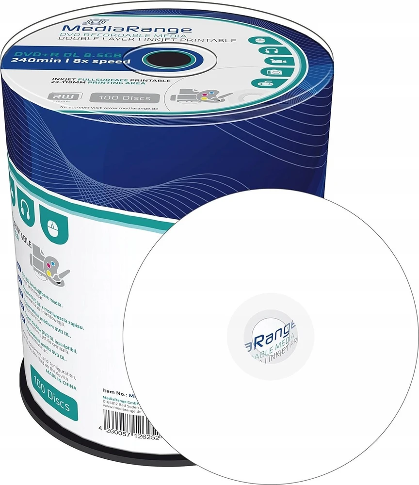 Carruzzo MediaRange MR471 neįrašytas DVD diskas 8,5 GB DVD+R DL 100 vnt