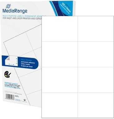 Jacob Elektronikde „MediaRange MRINK145“ lipni etiketė, balta, permanentinė, 400 vnt.