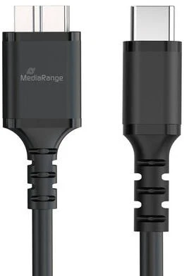 MediaRange Micro-B į USB-C USB 3.0 įkrovimo laidas 0,5 m juoda