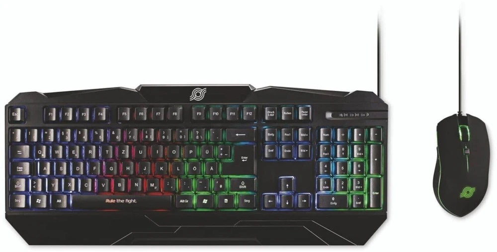 MediaRange MRGS102 klaviatūra su pridėta pele Gaming USB QWERTZ vokiška juoda