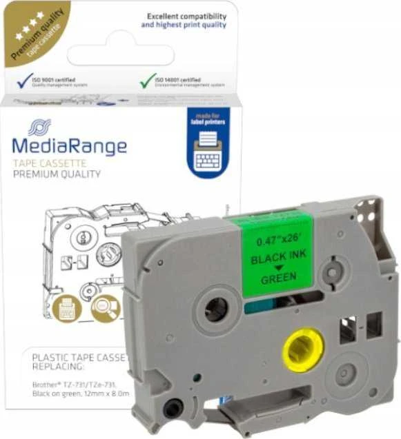 MediaRange MediaRange juosta apytiksl. Brother TZ-731/TZe-731 12mmx8m juoda
