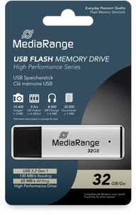 MediaRange High Performance 32 GB, USB-Stick - sidabrinis/juodas, USB-A 3.2 Gen 1